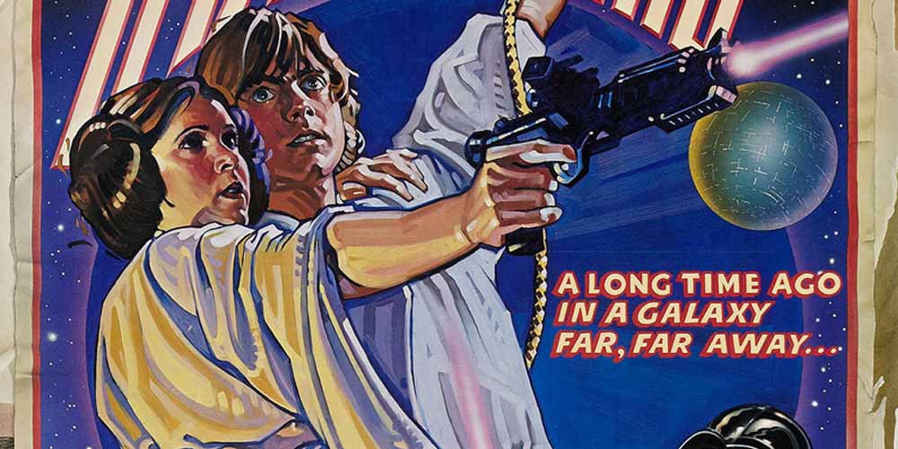 luke and leia in the original star wars movie poster