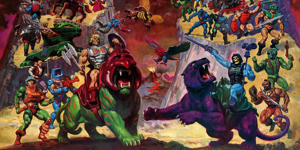 illustrated scene from the animated show he-man